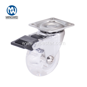 2inch PU Transparent Office Chair caster wheel brake